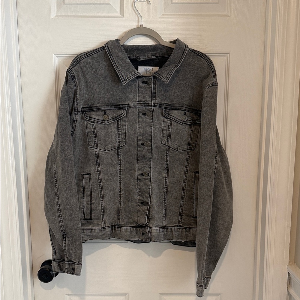 Time and Tru Charcoal Denim Jacket